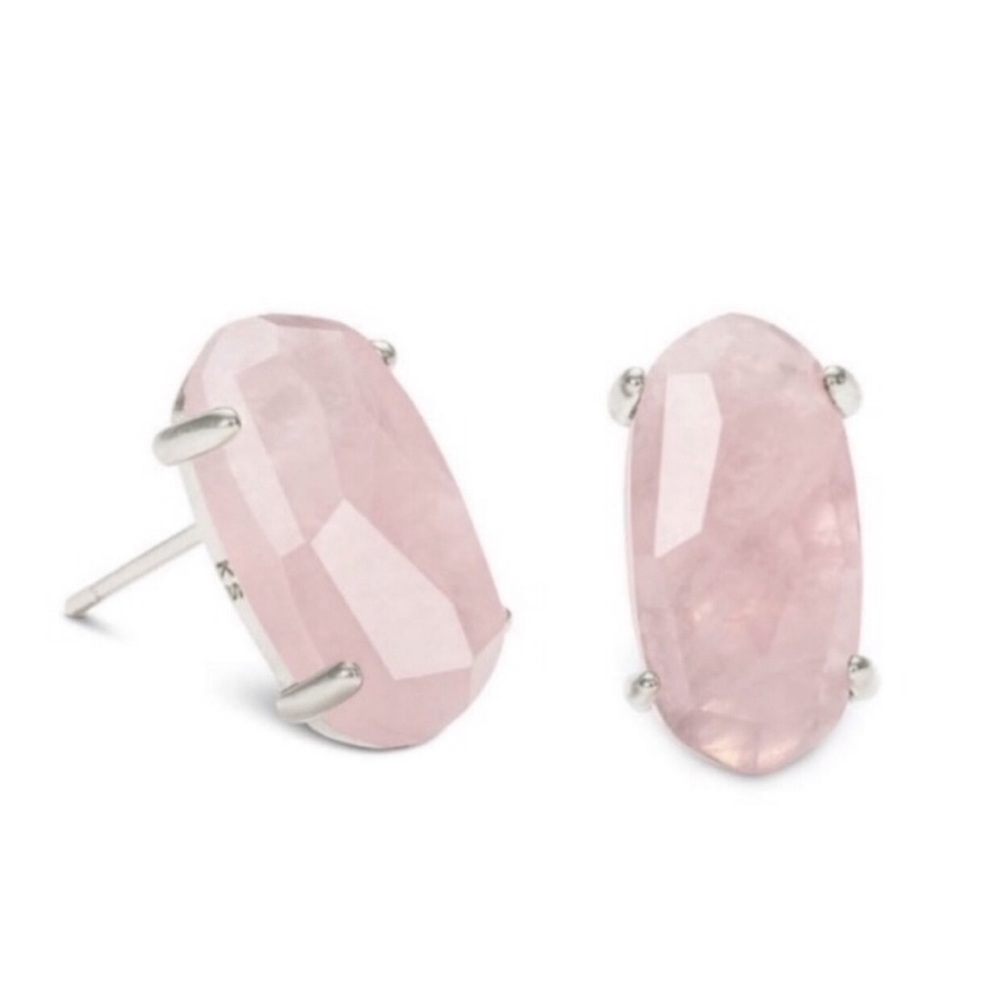 Kendra Scott Rose Quartz Silver Betty Earrings